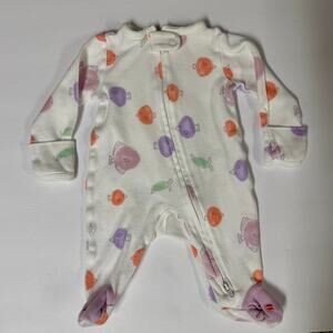 🐠 Newborn Pajamas : Carter’s Long Sleeve Footed Sea Animal Baby Gender Neutral